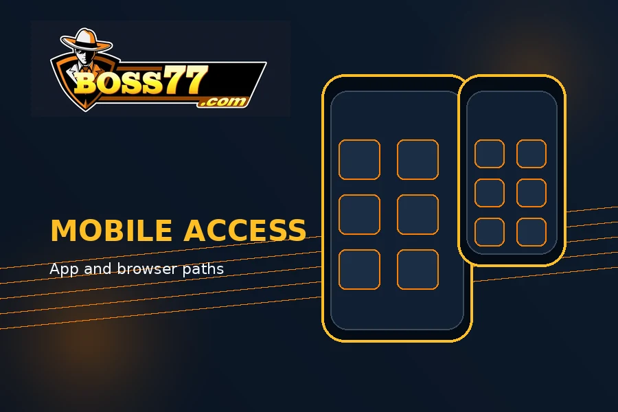 boss77 app and mobile browser visual