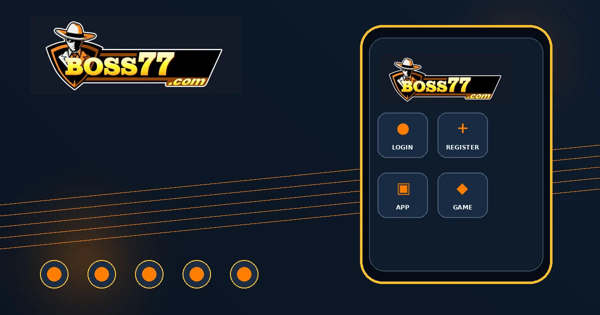 boss77 dark navy and orange mobile access visual